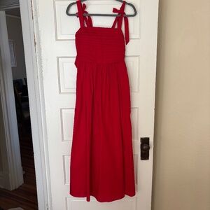 Abercrombie & Fitch Emerson Tie Strap Red Dress